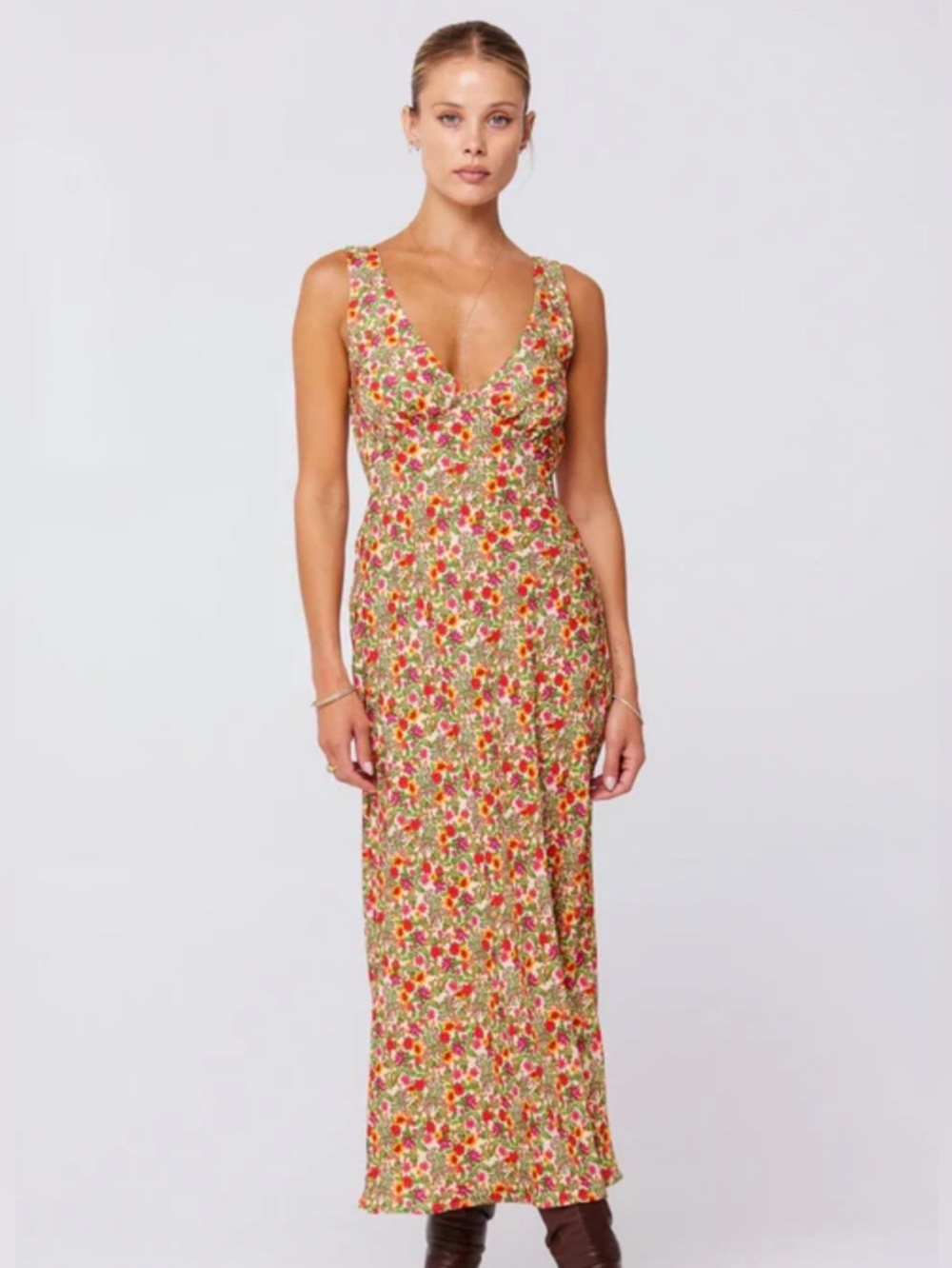 Resa V neck Maxi floral Dress XS